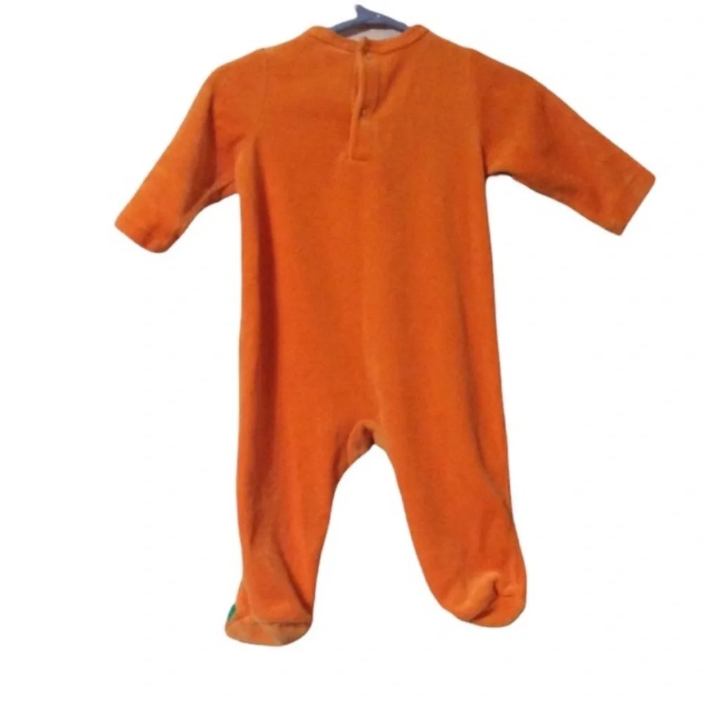 LITTLE ME Orange PUMPKIN Footsie COSTUME For 6 Months Old Baby